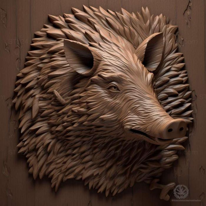 Nature and animals (st WILDBOAR 4, NATURE_2356) 3D models for cnc